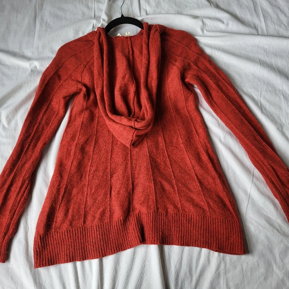 Moth Hooded Cable Knit Sweater Size Small - Picture 2 of 8